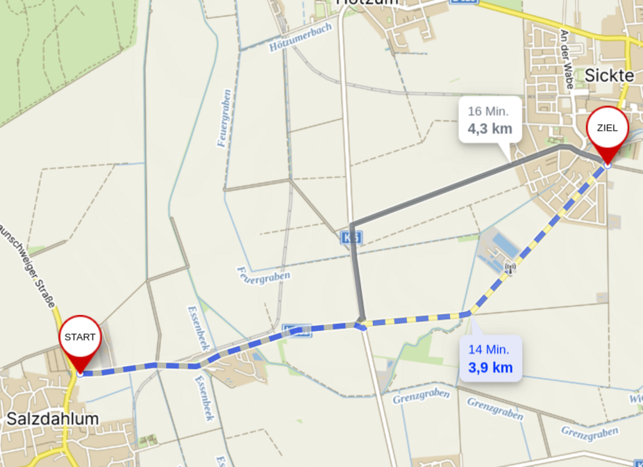 Radweg Salzdahlum - Sickte Radweg Salzdahlum - Sickte